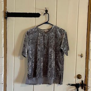 Love on a Hanger Crushed Velvet Large Shirt Top L